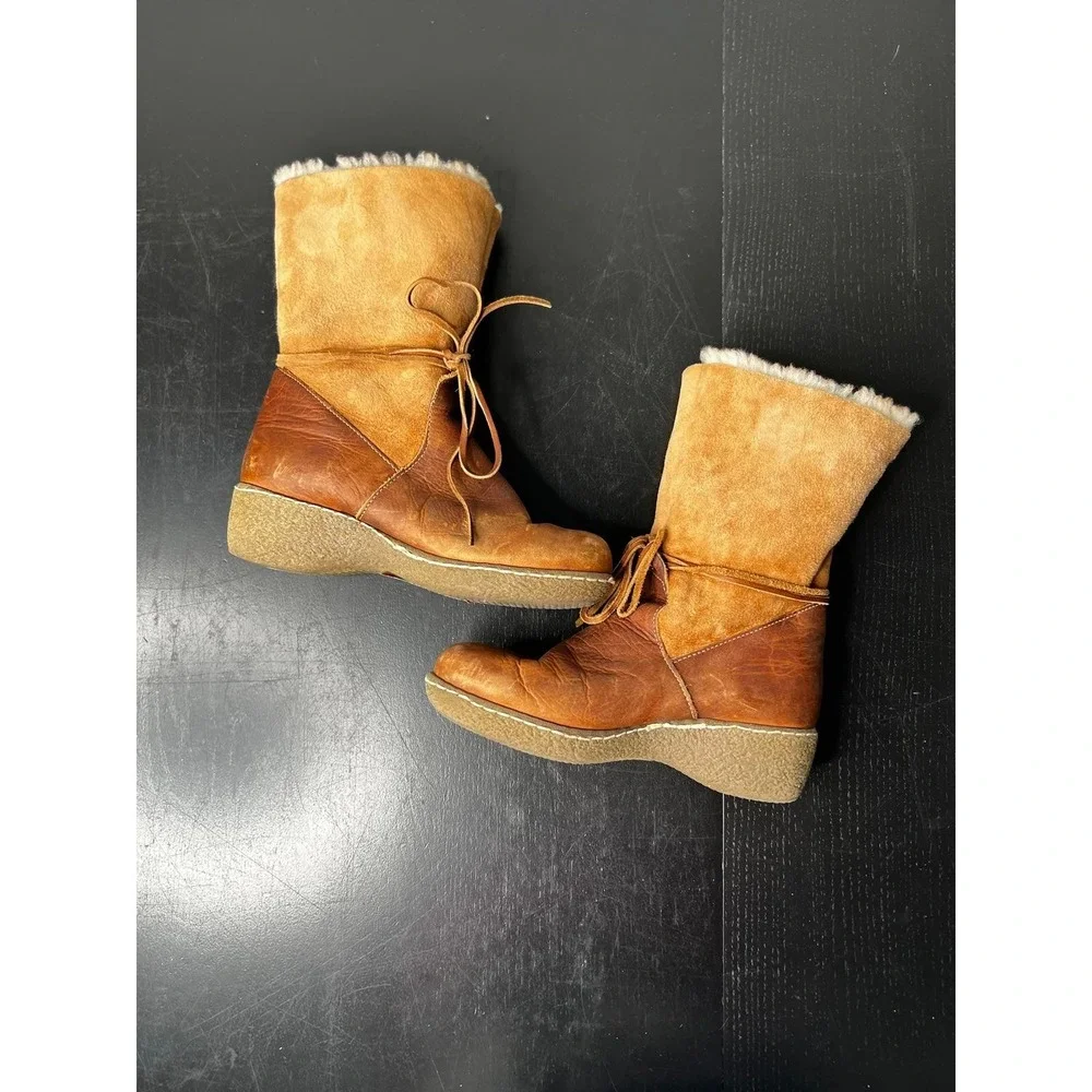 MAXINE Women's Brown Shearling Winter‎ Boots Size 6